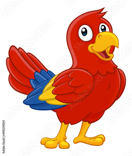 Parrot Red Macaw Bird Carto...