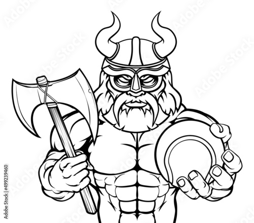 Viking Tennis Sports Mascot