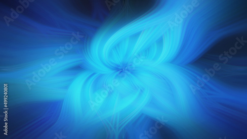 abstract blue flower. bright rays background. psychedelic background