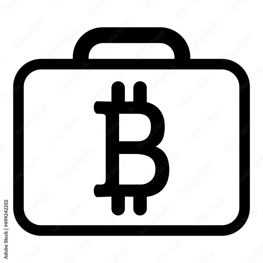 Bitcoin Case Flat Icon Isolated On White Background Bitcoin Case Flat Icon Isolated On White Background
