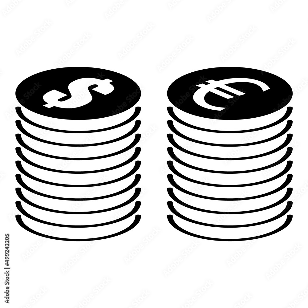 Euro Dollar Recycling Exchange Flat Icon Isolated On White Background Euro Dollar Recycling Exchange Flat Icon Isolated On White Background