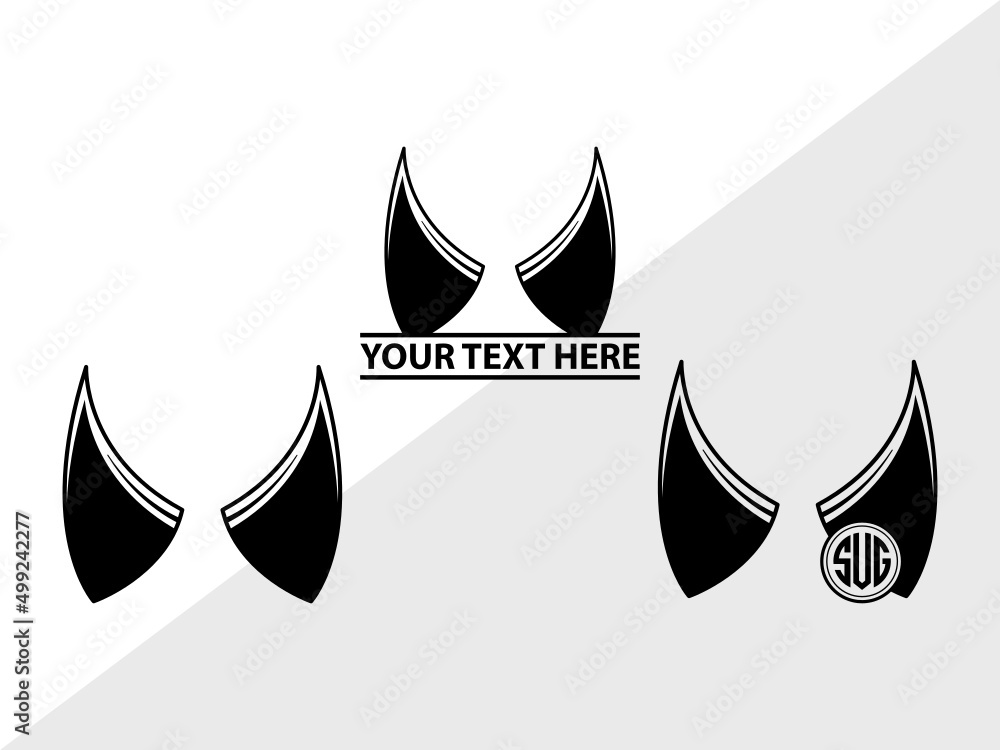 Devil Horns Monogram SVG | Devil Tail Svg | Halloween Svg | Bat Svg ...