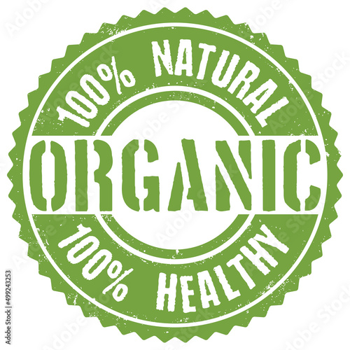 Organic, 100% Natural and Healthy Stamp