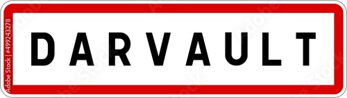 Panneau entrée ville agglomération Darvault / Town entrance sign Darvault