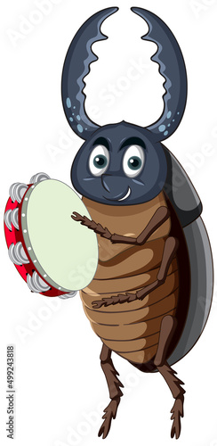 A beetle cartoon character isolated