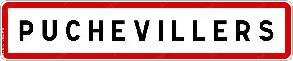 Panneau entrée ville agglomération Puchevillers / Town entrance sign Puchevillers Panneau entrée ville agglomération Puchevillers / Town entrance sign Puchevillers