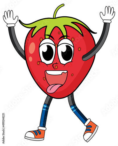 Strawberry with arms and legs