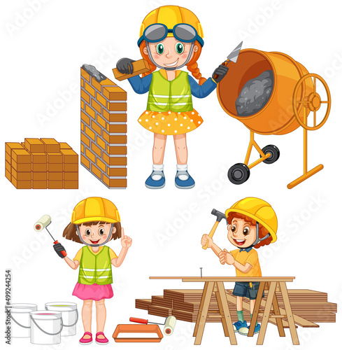 Concrete mixing drum with cartoon character