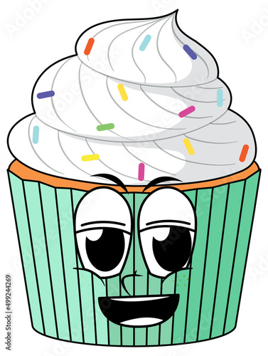 Cupcake with white cream