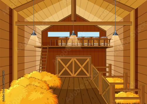 Scene inside the barn