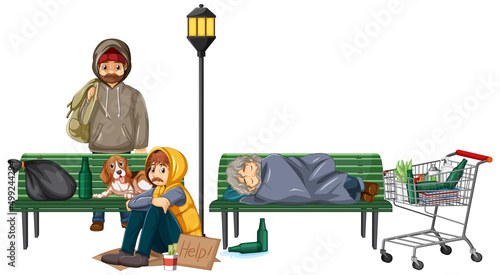 Homeless people in the city