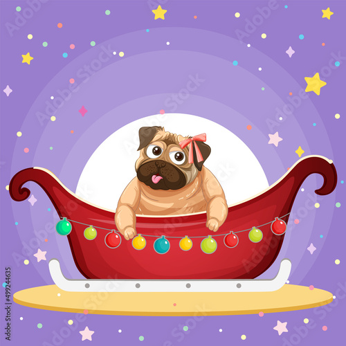 Poster of pug dog cartoon
