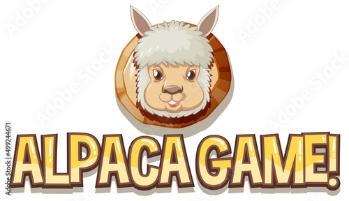 A banner of alpaca game on white background