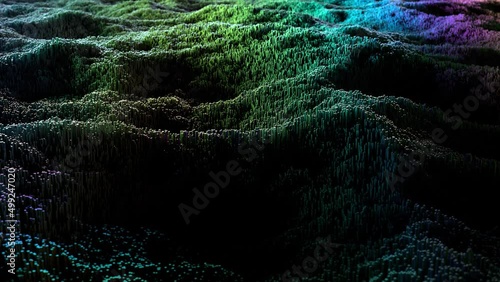 Big data abstract topography 3D visualization background loop