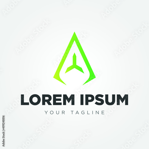 A letter drone and airplane logo for company