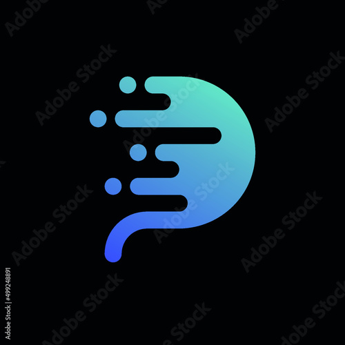 p letter technology polka dot crypro or  paint stroke 