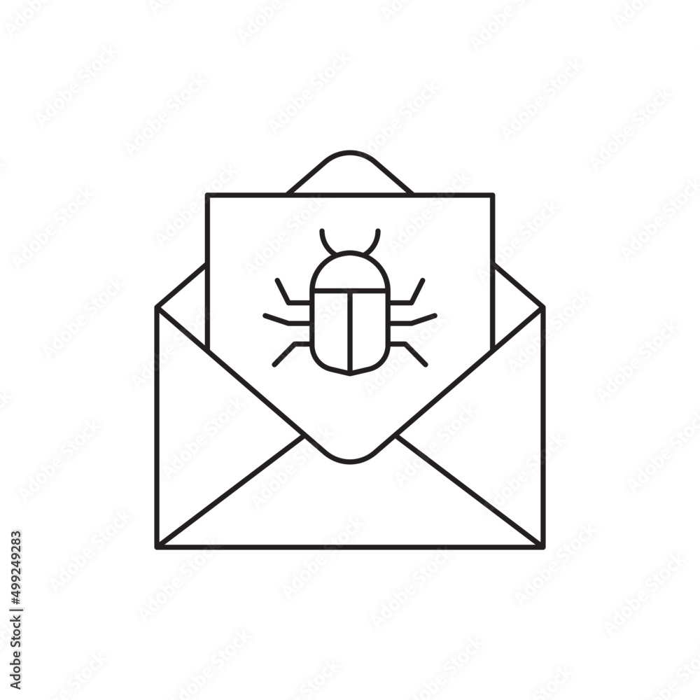 Virus mail, spam icon line style icon, style isolated on white background