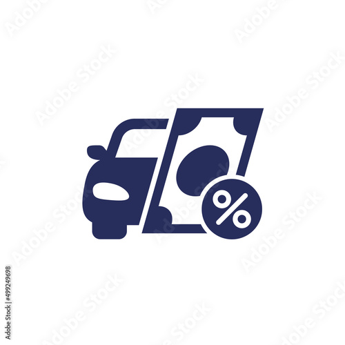 car loan icon with money