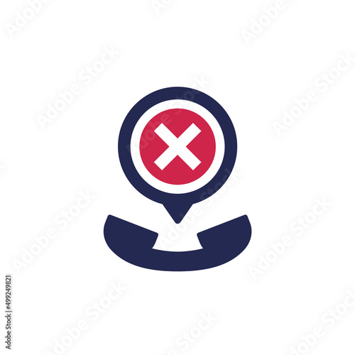 blocked phone call icon on white