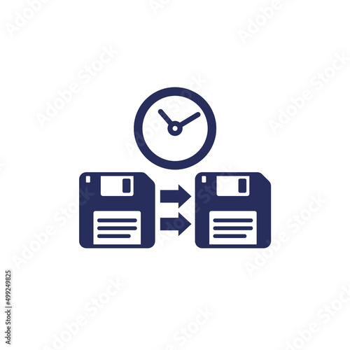 backup time icon with floppy disks