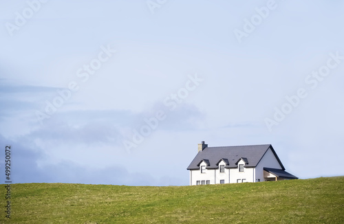 Single house alone in countryside for peaceful living and mindfulness