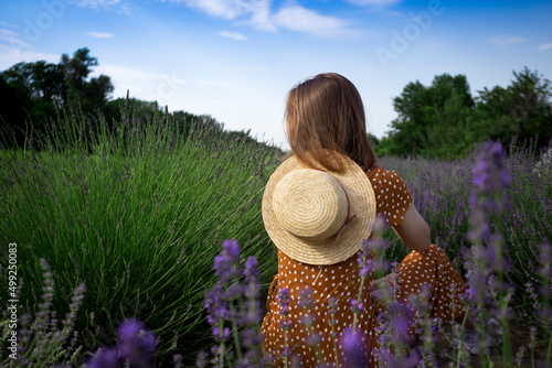 Provence - girl at the lavender field