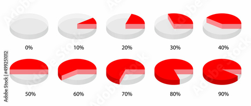 Free Download 3d circle percent infographic. Round chart on white background - GFXLoad