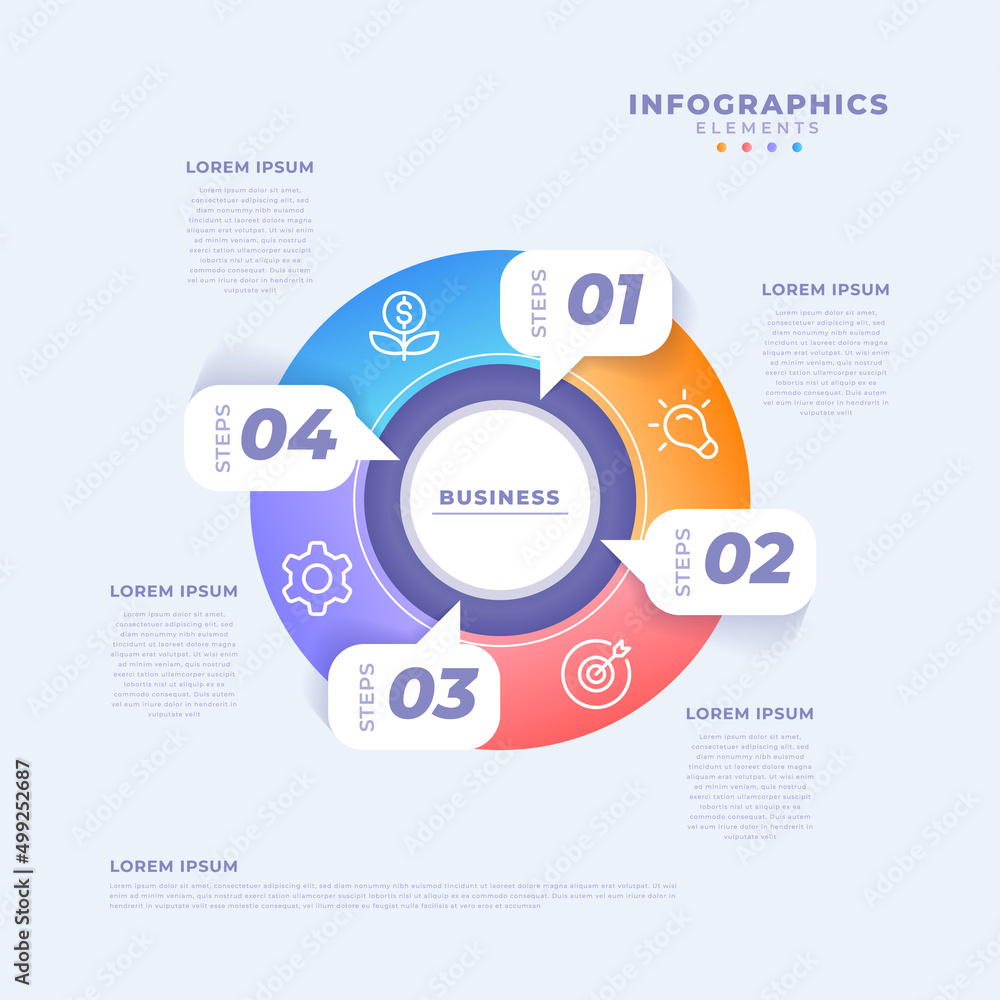 Modern business circular infographic template Modern business circular infographic template