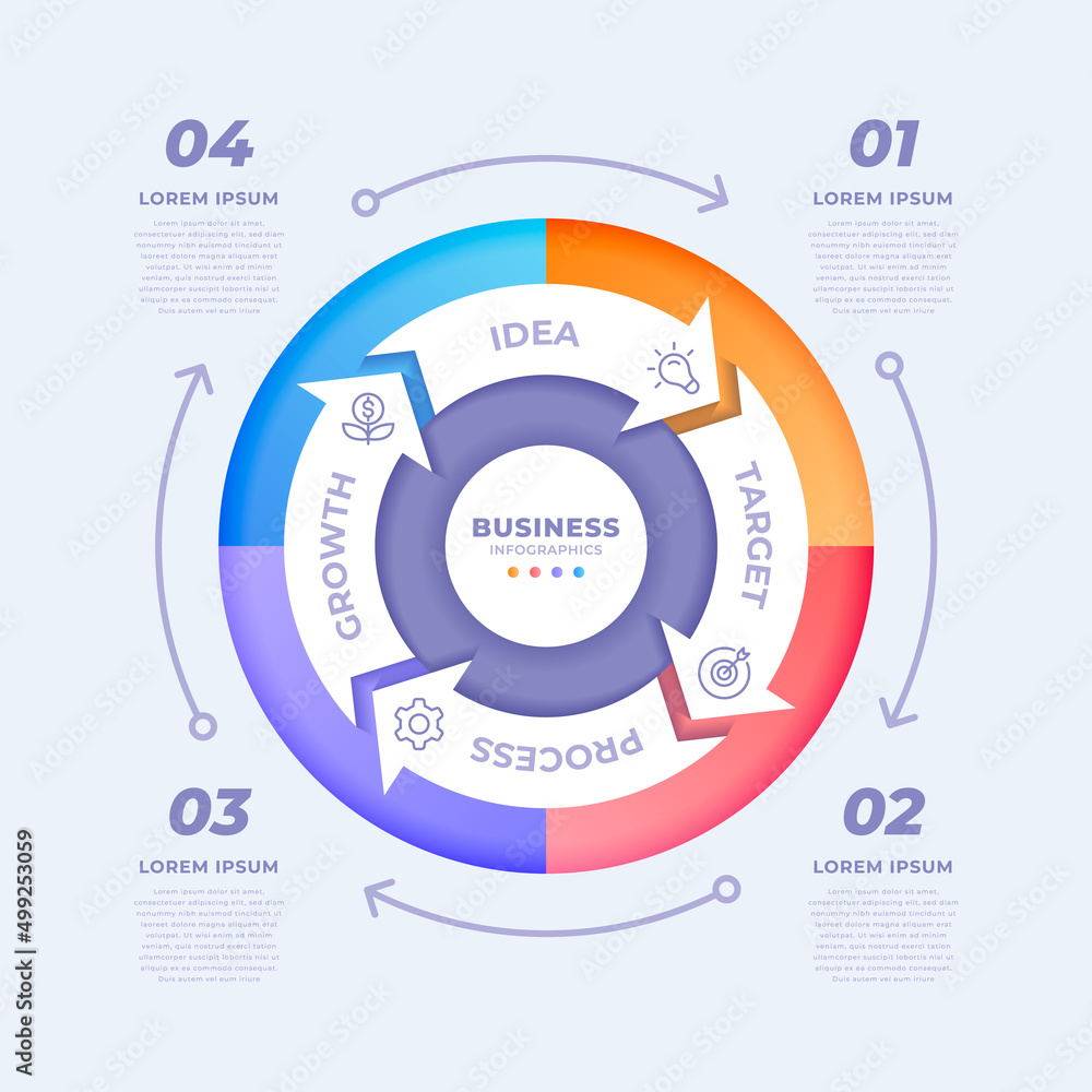 Modern business circular infographic template Modern business circular infographic template