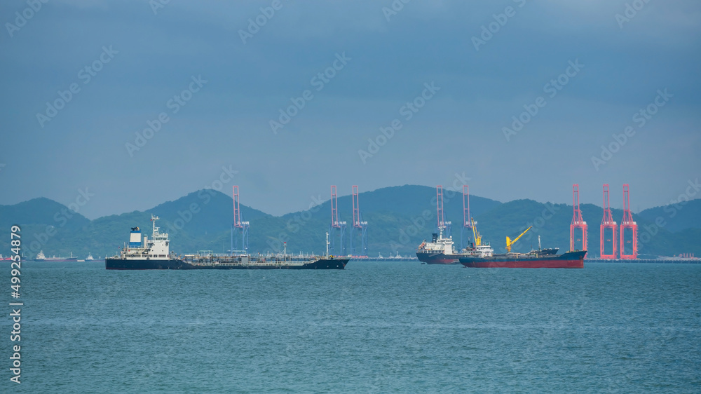 Marine oil cargo ship at Koh Sichang gulf