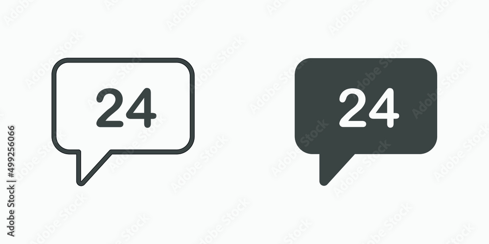 24 hours chat time clock icon vector symbol isolated set 24 hours chat time clock icon vector symbol isolated set