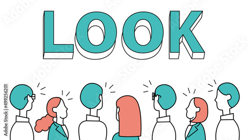 LOOKを注目する男女の人物