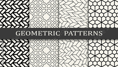 Set of arabic seamless patterns. Asian geometric traditional design islamic pattern. Seamless arabic ramadan pattern.