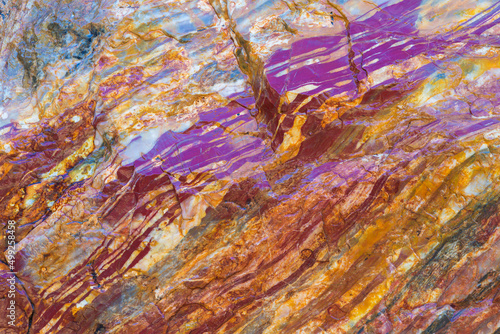 Close up of colourful layers of Jasper photo