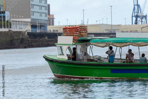 Old boat transporting people from one shore to another