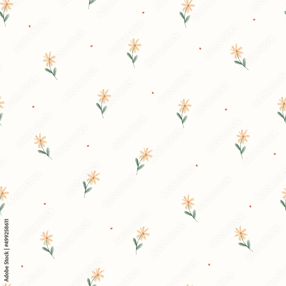 seamless tiny blossom pattern background, sweet greeting card