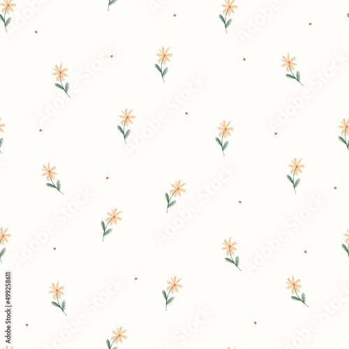 seamless tiny blossom pattern background  sweet greeting card
