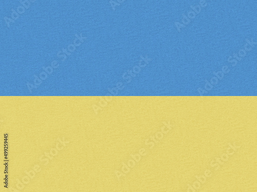 Ukrainian flag painted on paper