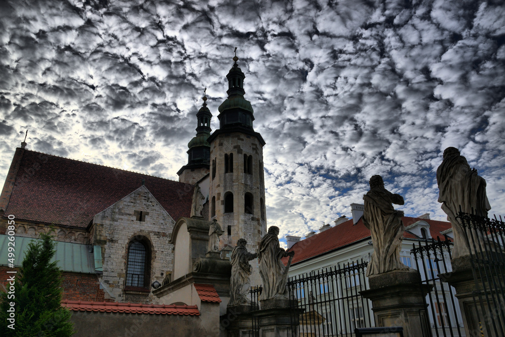 Vistas de los diferentes lugares turísticos de Cracovia, Polonia 