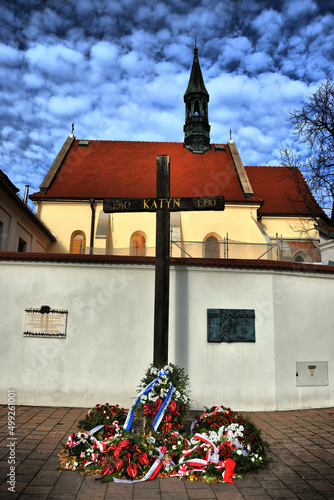 Vistas de los diferentes lugares turísticos de Cracovia, Polonia (Castillo de Wawel). Puesta de sol photo