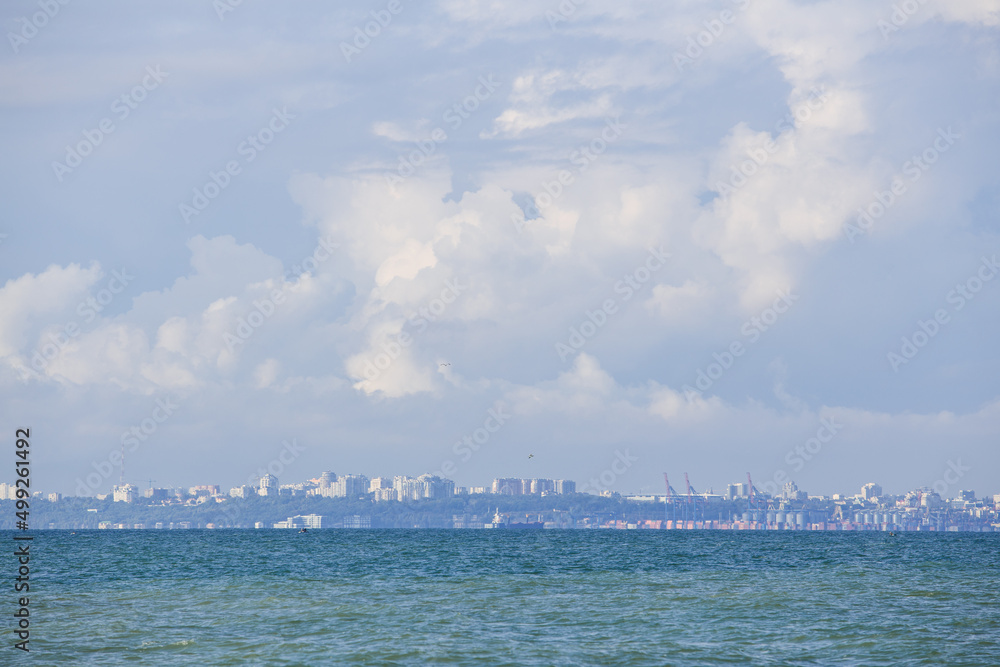 Cityscape view over a Odessa bay