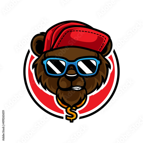 RAPPER BEAR HEAD MASCOT LOGO