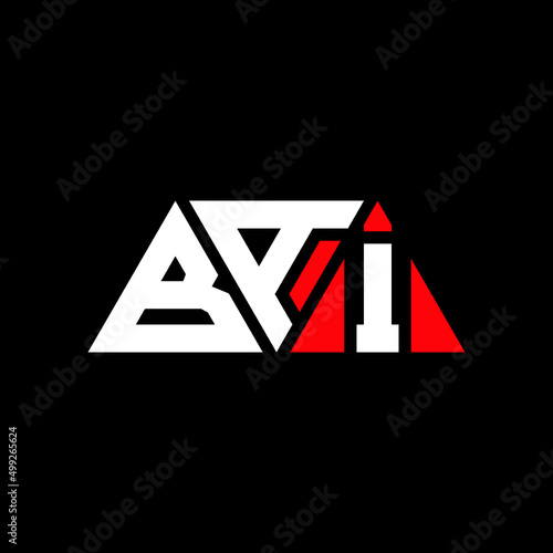 BAI triangle letter logo design with triangle shape. BAI triangle logo design monogBAm. BAI triangle vector logo template with red color. BAI triangular logo Simple, Elegant, and Luxurious Logo...