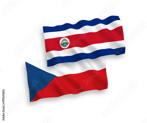 Flags of Czech Republic and Republic of Costa Rica on a white background