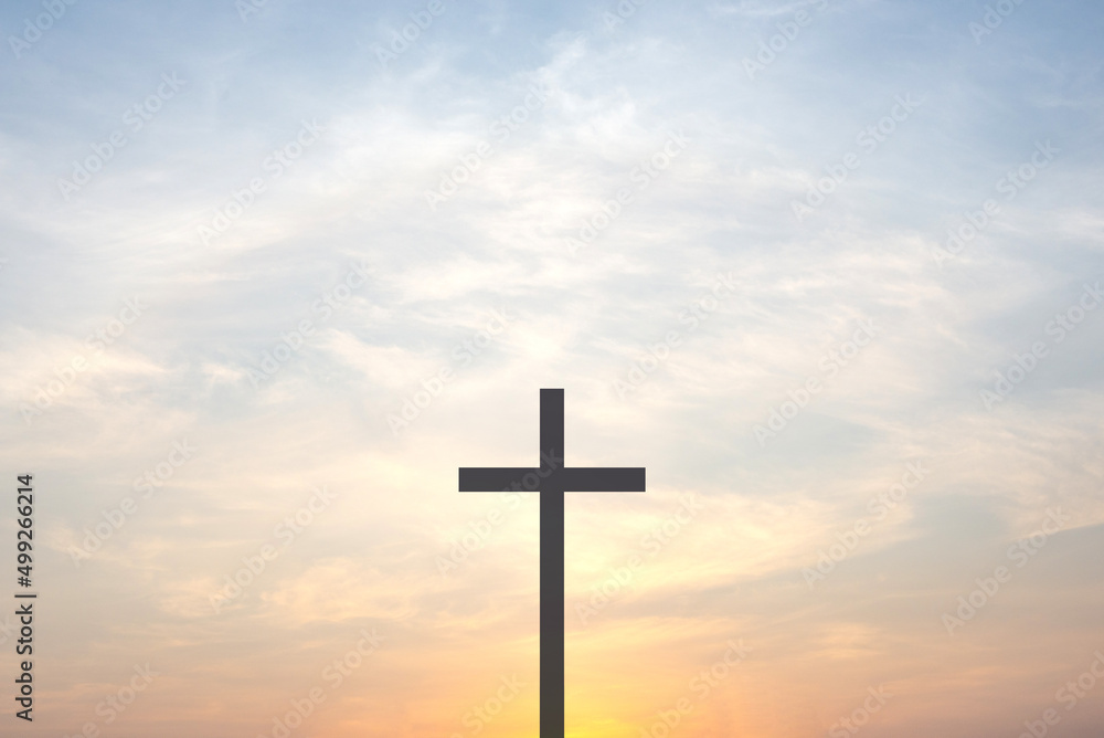 The Cross at the sky background