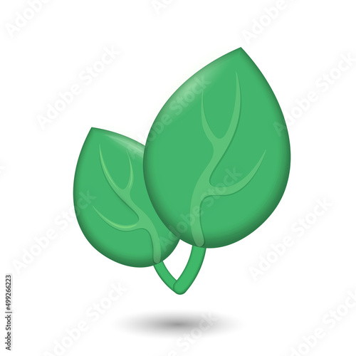 Cartoon green leaf ecology concept. Organic plant extract non gmo symbol. Flat natural seedling farm market vector illustration
