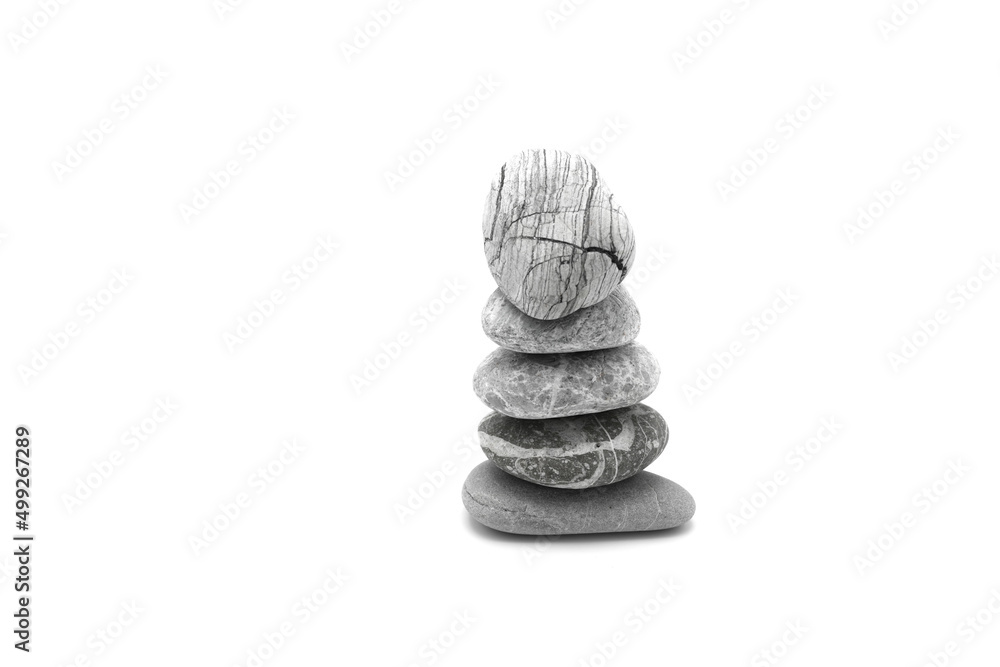 Stacking stone on white background, black and white picture. Stacking stone on white background, black and white picture.
