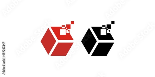 logo, box, template, icon design, letter, alphabet, box, cube