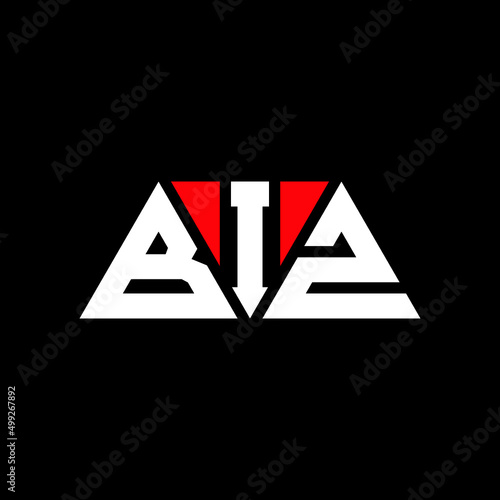 BIZ tBIangle letter logo design with tBIangle shape. BIZ tBIangle logo design monogram. BIZ tBIangle vector logo template with red color. BIZ tBIangular logo Simple, Elegant, and LuxuBIous Logo...