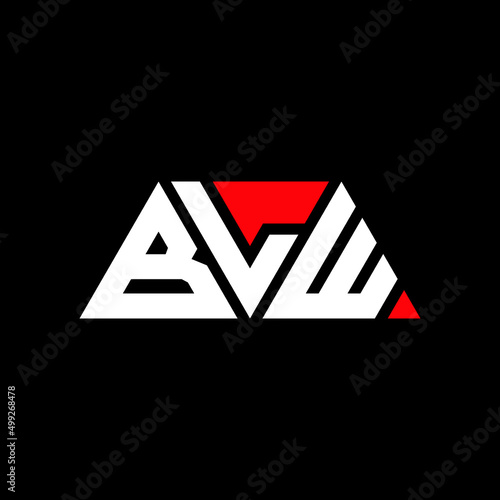 BLW triangle letter logo design with triangle shape. BLW triangle logo design monogram. BLW triangle vector logo template with red color. BLW triangular logo Simple, Elegant, and Luxurious Logo...